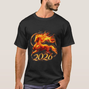 Fire Horse Chinese Zodiac Symbol 2026 Lunar New Ye T-Shirt