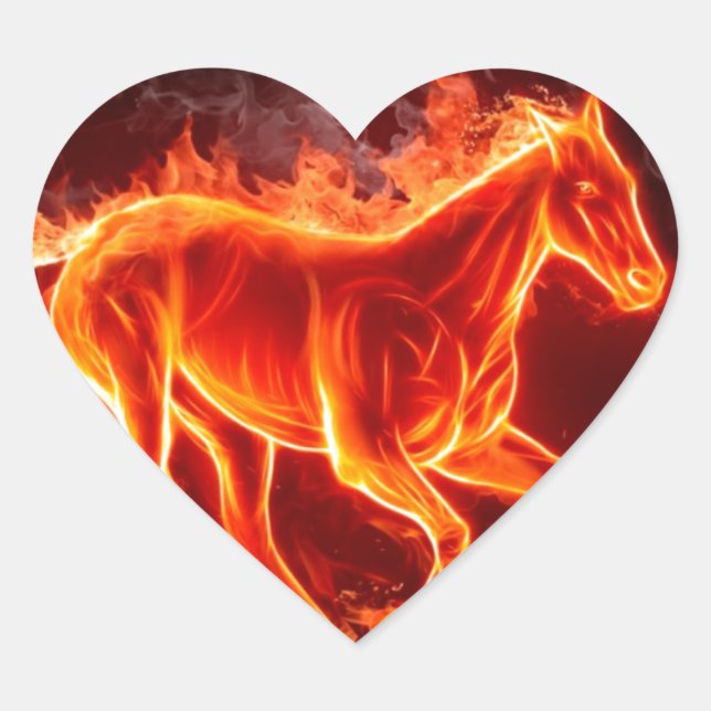 fire horse heart sticker (Front)