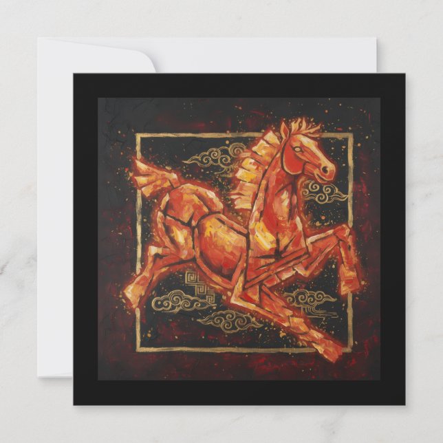 Fire Horse Holiday Card (Front)