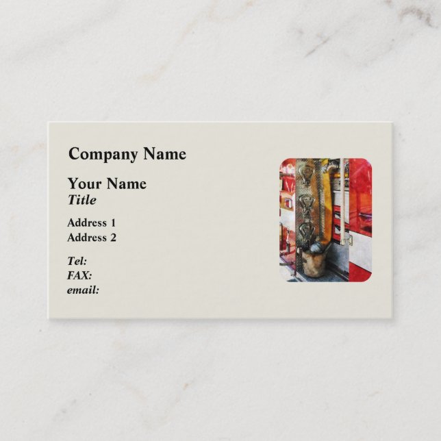 Fire Hose, Bucket and Nozzle Business Card (Front)