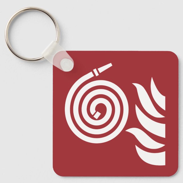 Fire Hose Safety Sign Key Ring (Front)