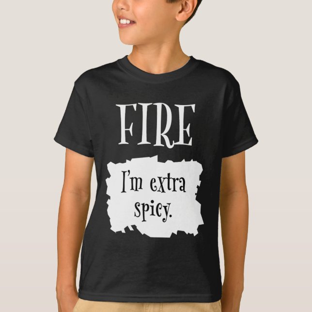Fire Hot Packet Halloween Taco I'm Extra Spicy Cos T-Shirt (Front)