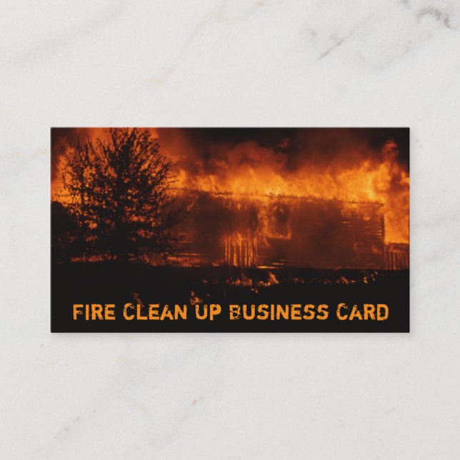 Fire, House Burning Blaze House Devastation Business Card (Front)