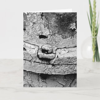 Fire Hydrant Bolt Cracked Paint Closeup Photo Card