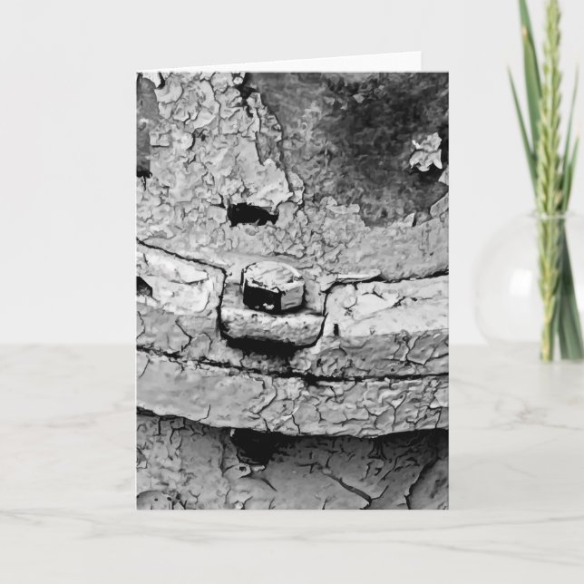 Fire Hydrant Bolt Cracked Paint Closeup Photo Card (Front)