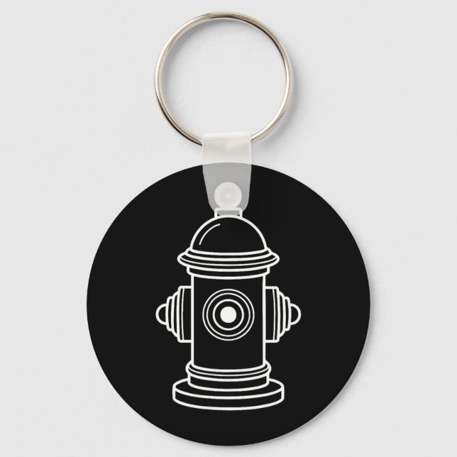 Fire Hydrant Firefighter Fireman Lazy Halloween Key Ring (Front)