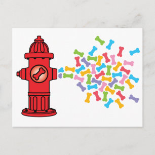 Fire Hydrant with Dog Bones Postcard