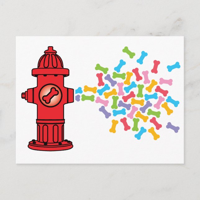 Fire Hydrant with Dog Bones Postcard (Front)