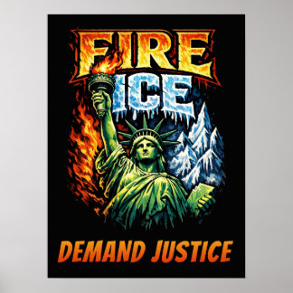 FIRE ICE Anti-ICE Protest Sign, Download, Poster