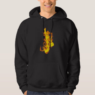 Fire Ice Hockey Stick And Puck Flaming Hockey Play Hoodie