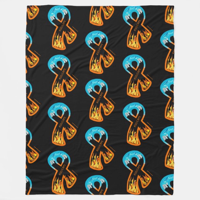 Fire & Ice Ribbon...RSD/CRPS Fleece Blanket (Front)