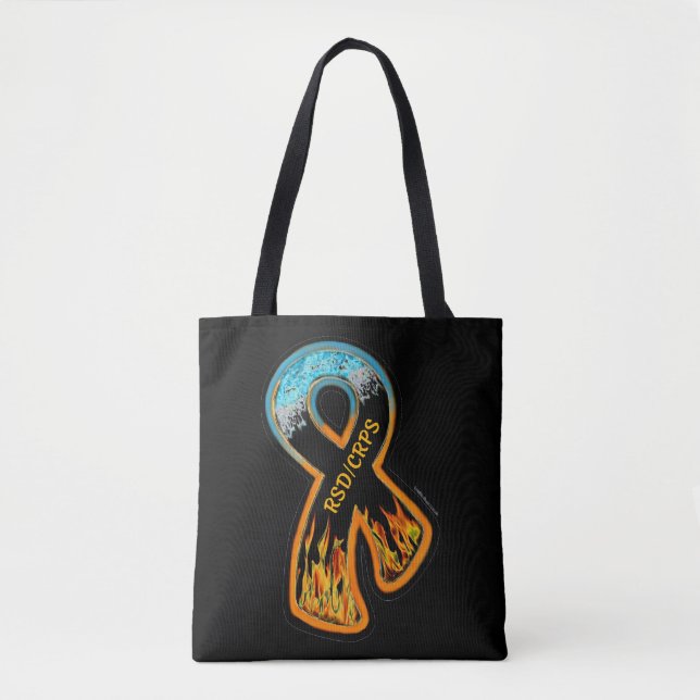 Fire & Ice Ribbon Tote Bag (Front)