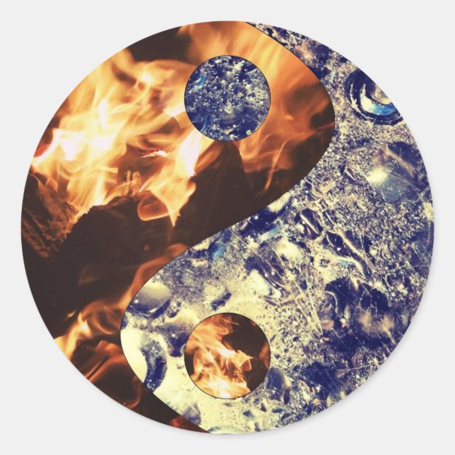 Fire & Ice Yin Yang Stickers (Front)