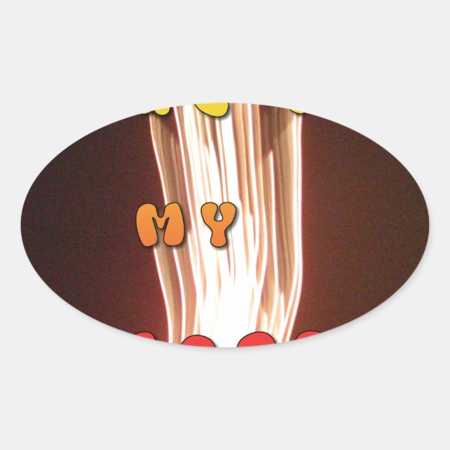 Fire in My Heart Art Print Oval Sticker (Front)