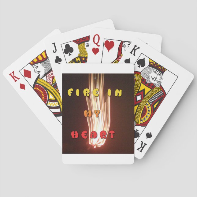 Fire in My Heart Art Print Playing Cards (Back)