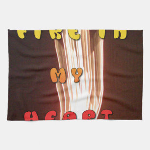 Fire in My Heart Art Print Tea Towel