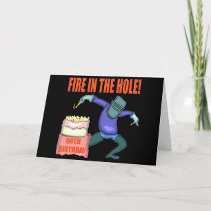 Fire In The Hole 50th Birthday Party Invitations