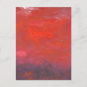 Fire in the Sky Purple and Red Abstract Landscape Postcard