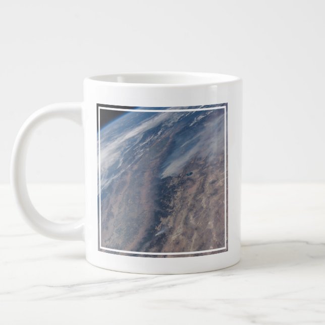Fire In Yosemite National Park & Stanislaus Forest Large Coffee Mug (Left)