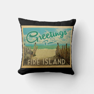 Fire Island Beach Vintage Travel Cushion
