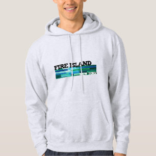 Fire Island groovy blues greens water taxi ferry Hoodie
