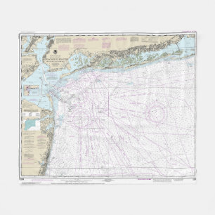 Fire Island Light to Sea Girt Nautical Chart 12326 Fleece Blanket