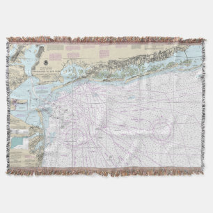 Fire Island Light to Sea Girt Nautical Chart 12326 Throw Blanket