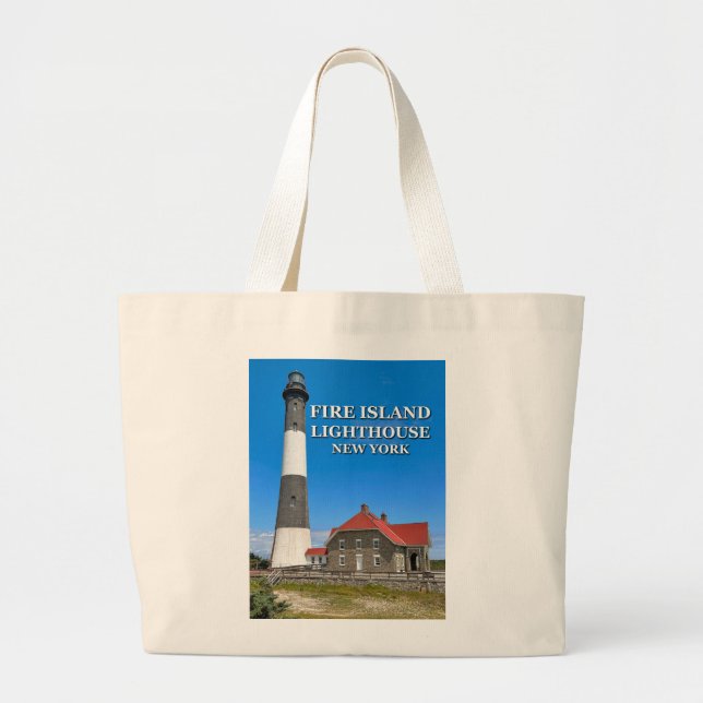 Fire Island Lighthouse, New York Large Tote Bag (Front)