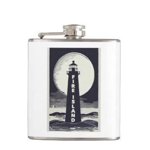 Fire Island Lighthouse New York Moon Hip Flask