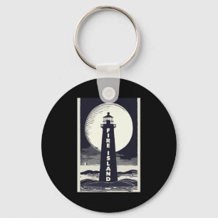 Fire Island Lighthouse New York Moon  Key Ring