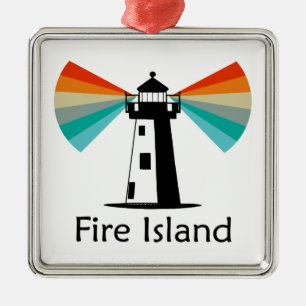 Fire Island Lighthouse Rainbow Metal Tree Decoration