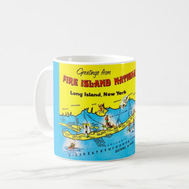 Fire Island Map  Coffee Mug (Front Left)
