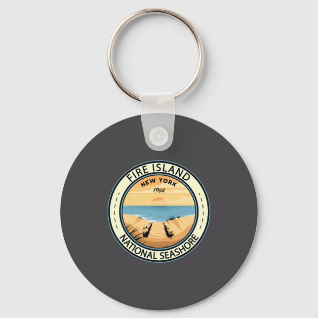 Fire Island National Seashore New York Badge  Key Ring (Front)