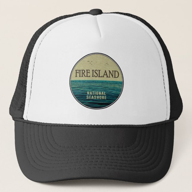 Fire Island National Seashore New York Ocean Birds Trucker Hat (Front)