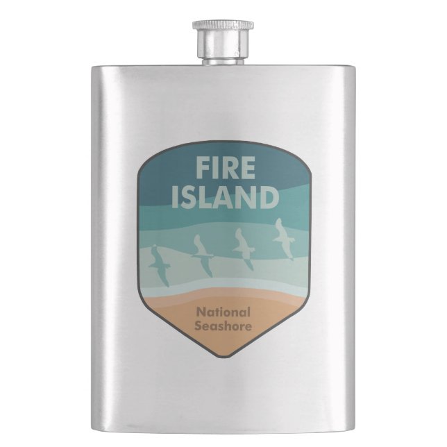 Fire Island National Seashore New York Seagulls Hip Flask (Front)