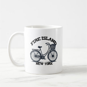 FIRE ISLAND NEW YORK bicycle with basket bike  Coffee Mug
