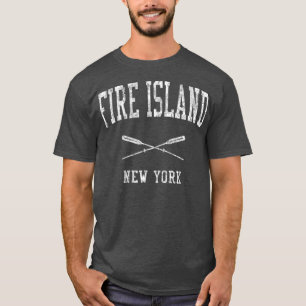 Fire Island New York NY Vintage Nautical Sports T-Shirt