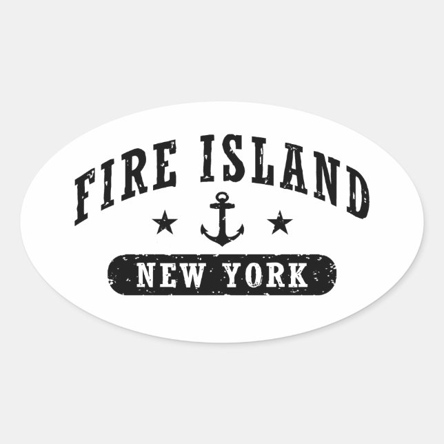 Fire Island New York Oval Sticker (Front)