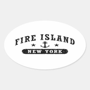 Fire Island New York Oval Sticker