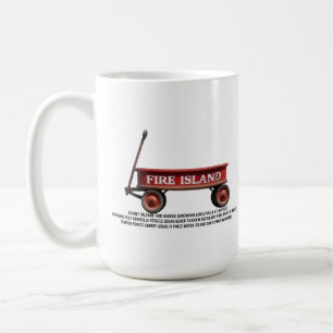 Fire Island retro red wagon beach summer vacation Coffee Mug