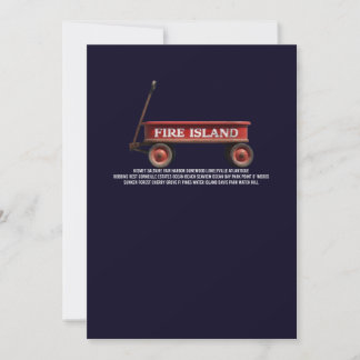 Fire Island retro red wagon beach summer vacation Invitation