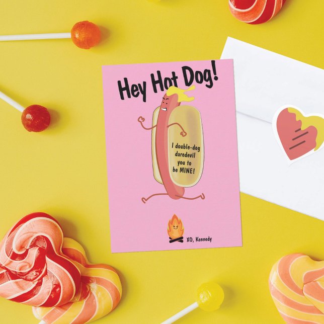 Fire Jumping Hot  Kids School Valentine's Day Card (Creator Uploaded)