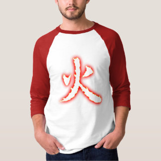 Fire Kanji Men's 3/4" Raglan Shirt
