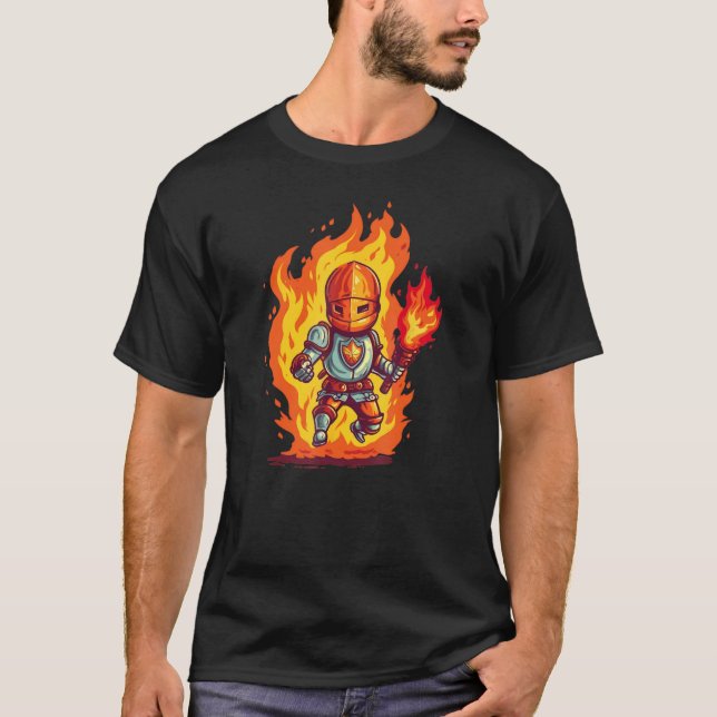 Fire Knight for Armor Flames and medival Kids T-Shirt (Front)