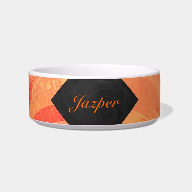 Fire Lake Orange and Black Monogram Bowl (Front)