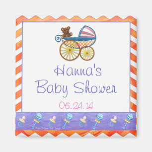 Fire Lake Orange Chevron Baby Magnet