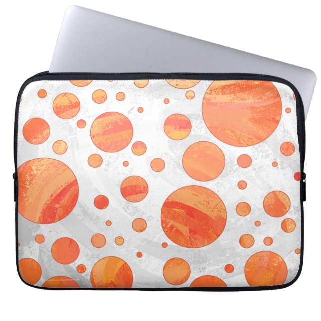 Fire Lake Orange Polka Dot Pattern Laptop Sleeve (Front)