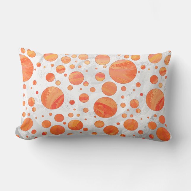 Fire Lake Orange Polka Dot Pattern Lumbar Cushion (Front)