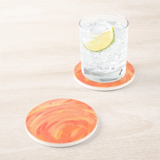 Fire Lake Orange Swirl Coaster (Side)