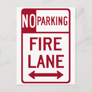 Fire Lane No Parking Sign Postcard